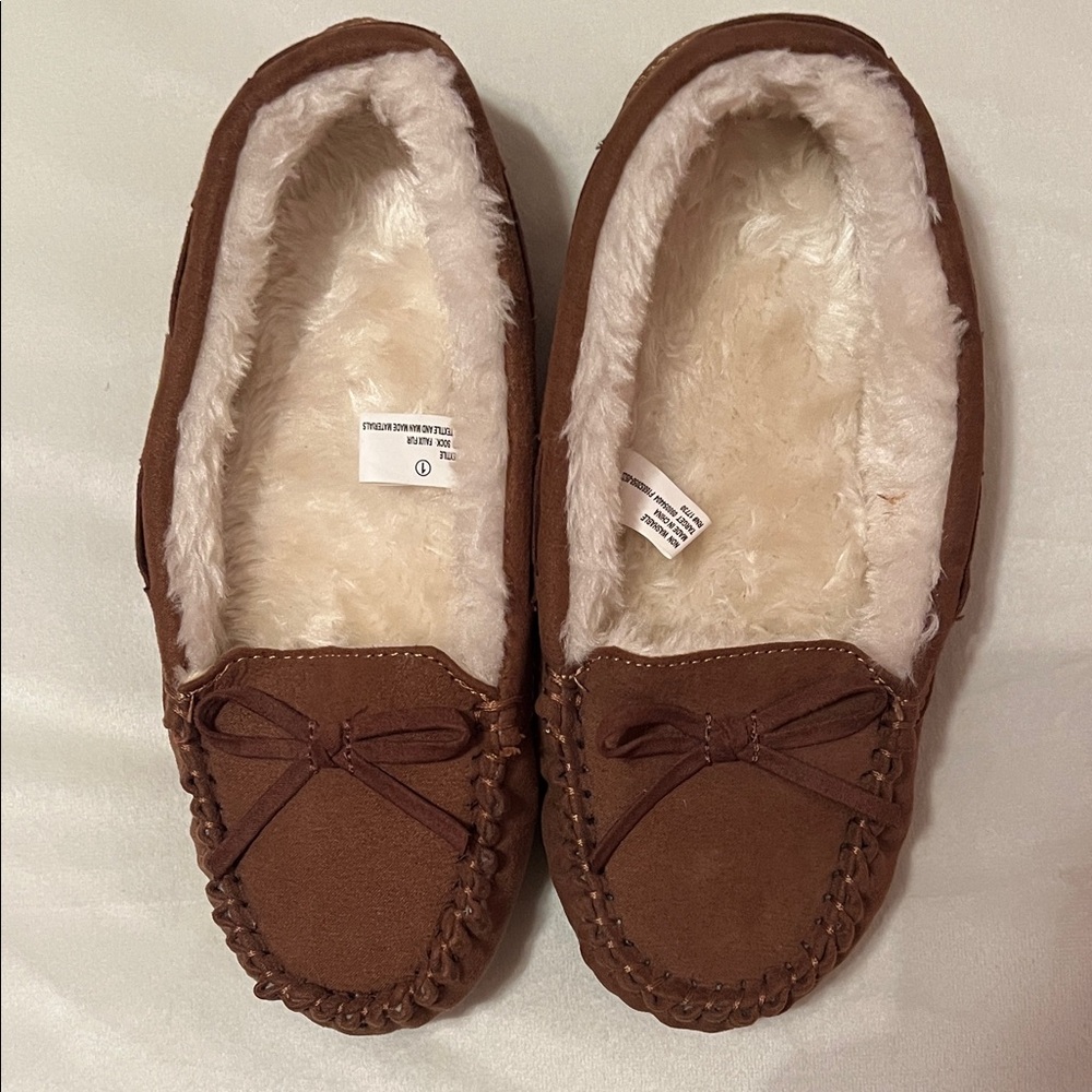 Target Brown Kids Moccasin Slippers